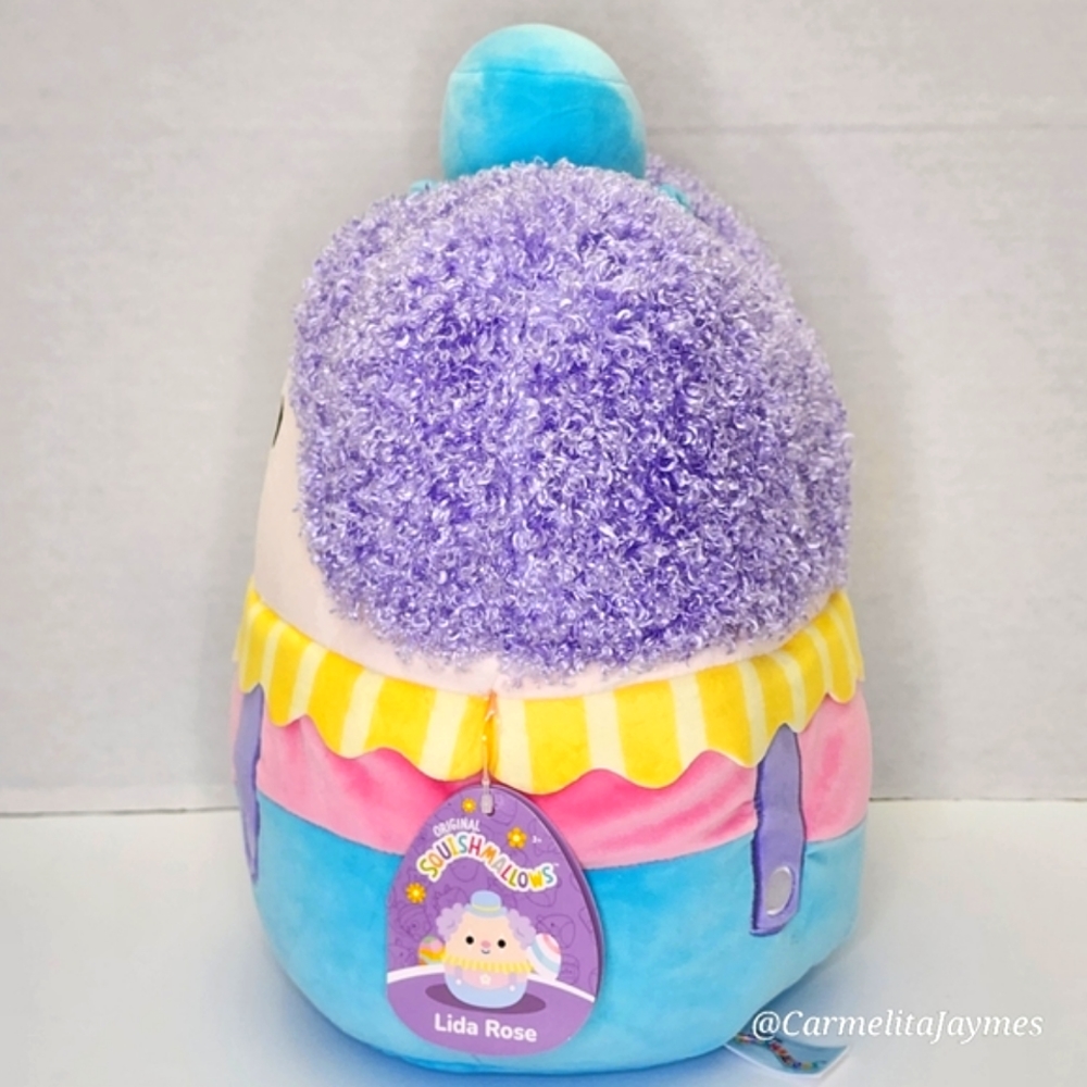 🐣 LIDA ROSE 🤡 5" Purple Pink Blue Clown w Flower Easter 2025 Squishmallow NWT - Picture 2 of 8